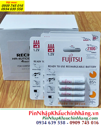 COMBO 01hộp (10vỉ=40viên) Pin Fujitsu HR-4UTCEX(4B) Type 750mAh (Max 850mAh) _Giá chỉ 2.990.000 /Hộp